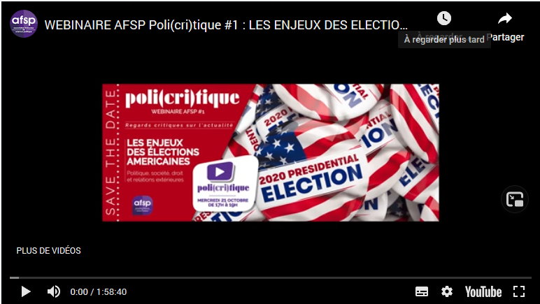 Replay : Webinaire Poli(cri)tique : Les enjeux des élections américaines avec Paul Schor