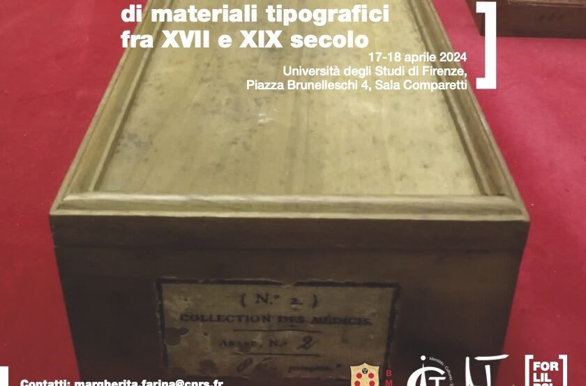 L’eredità della Typographia Medicea, Florence, 17-18 avril 2024