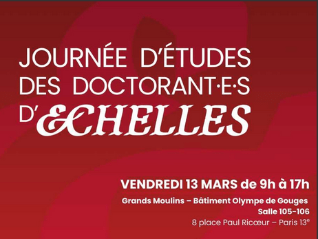 Journée d’étude 2026 des doctorant·e·s d’ECHELLES – 13 mars 2026